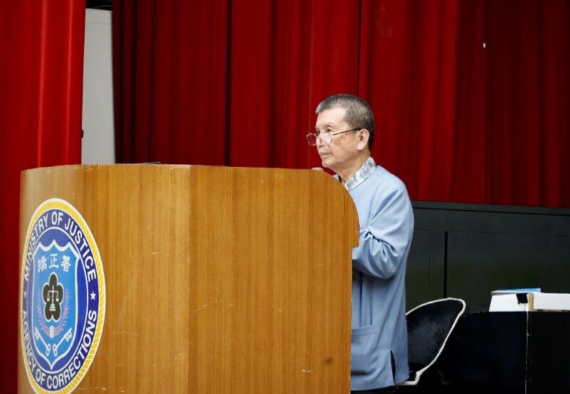 圖文:黃國彰理事長 以易經走進監獄 生命教育扭轉更生人未來(圖文:莊尚諭/提供)。
