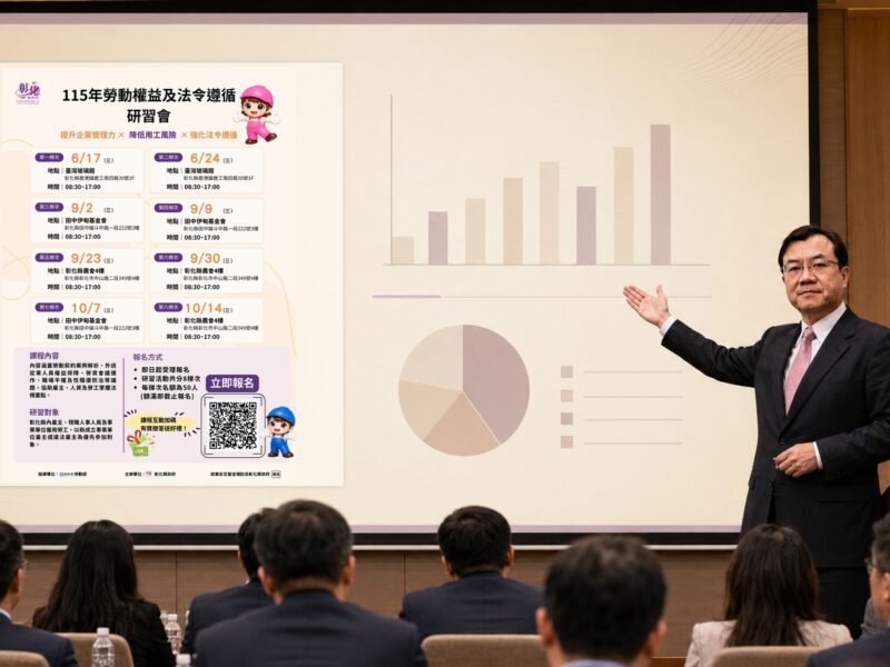 圖文:職場霸凌防治專章上路 彰化縣政府邀請國內知名司法機關ADR勞資爭議調解委員暨職場霸凌調查外部專家鄭哲彰博士蒞臨授課。